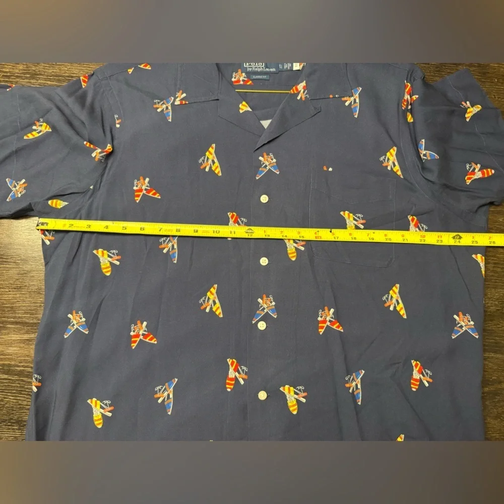 Polo Ralph Lauren Navy Camp Shirt with Colorful Espadrille AOP Print